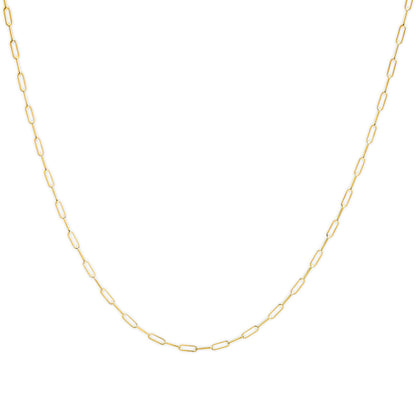 Solid 14K Yellow Gold 2.5mm Paperclip Chain Necklace Unisex 18" Inches Bids.com