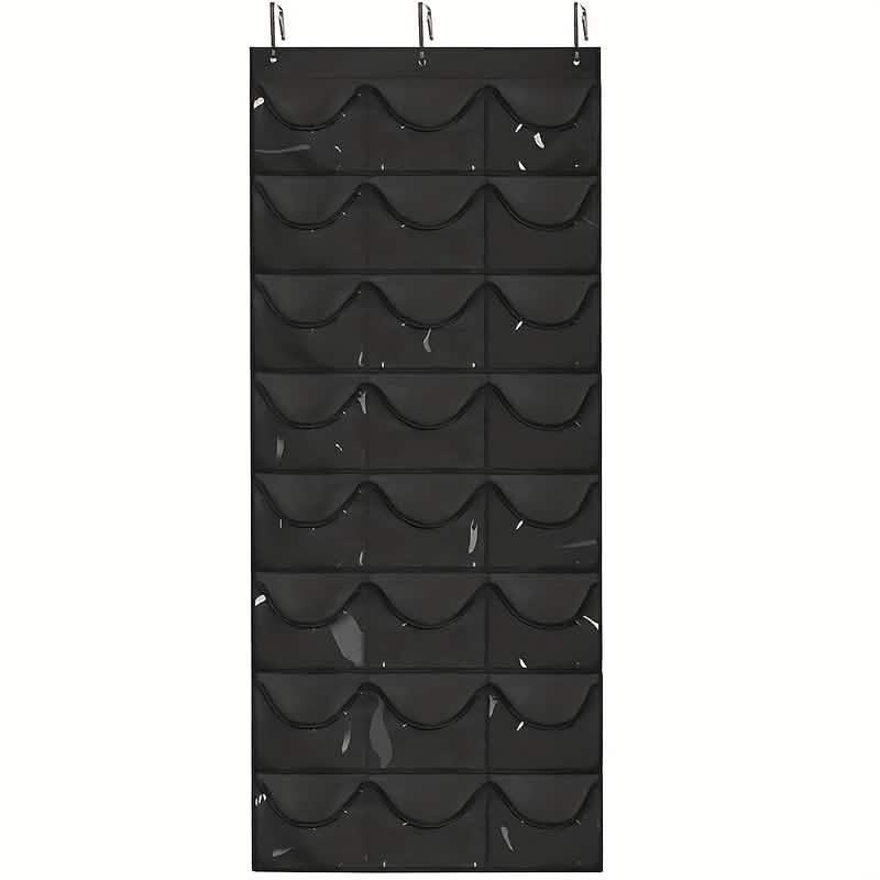 24-Grid Hanging Door Organizer – Space-Saving Nylon Storage with Clear Pockets DailySale