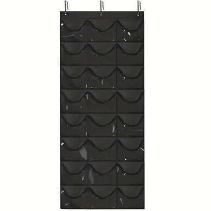24-Grid Hanging Door Organizer – Space-Saving Nylon Storage with Clear Pockets DailySale