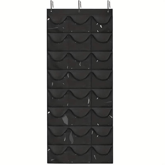 24-Grid Hanging Door Organizer – Space-Saving Nylon Storage with Clear Pockets DailySale