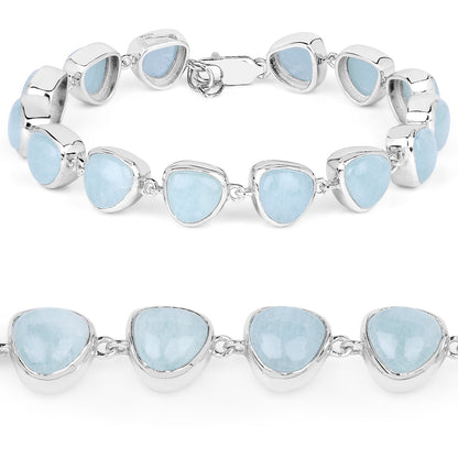 25.90 Carat Genuine Aquamarine .925 Sterling Silver Bracelet Bids.com