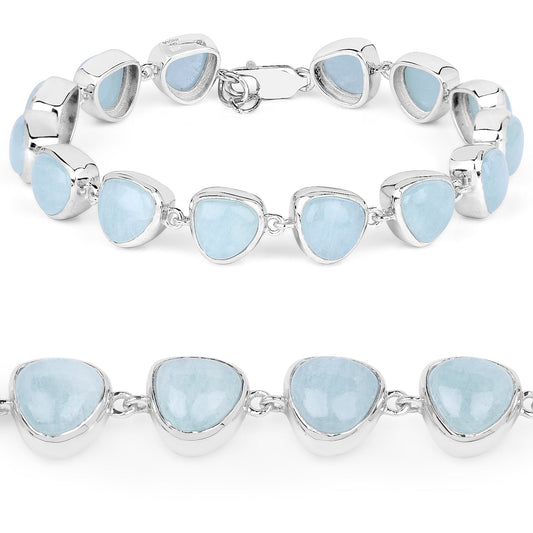 25.90 Carat Genuine Aquamarine .925 Sterling Silver Bracelet Bids.com