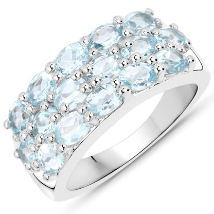 9.88 Carat Genuine Blue Topaz .925 Sterling Silver 3 Piece Jewelry Set (Ring, Earrings, and Pendant w/ Chain) Bids.com