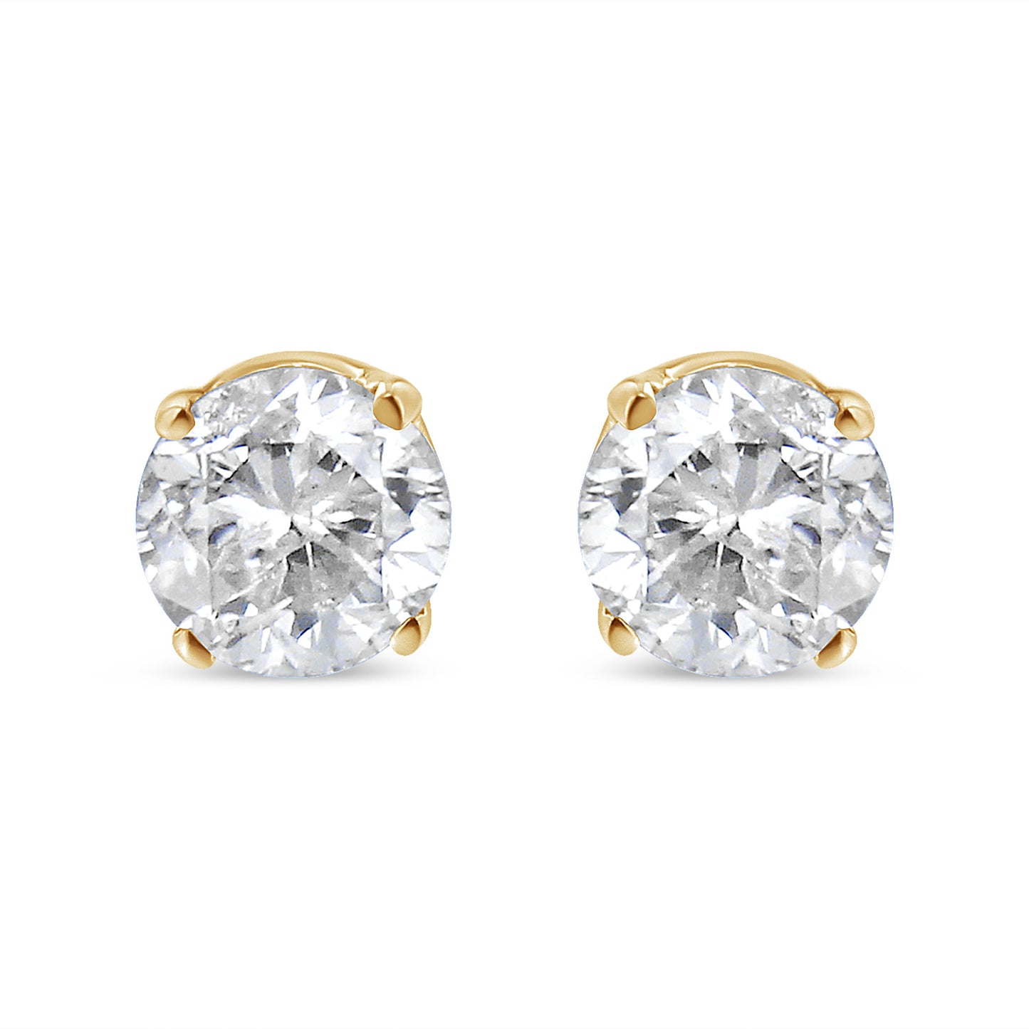 14K Yellow Gold 1/2 Cttw Round-Cut Diamond Solitaire Stud Earrings (O-P Color, SI2-I1 Clarity) Bids.com