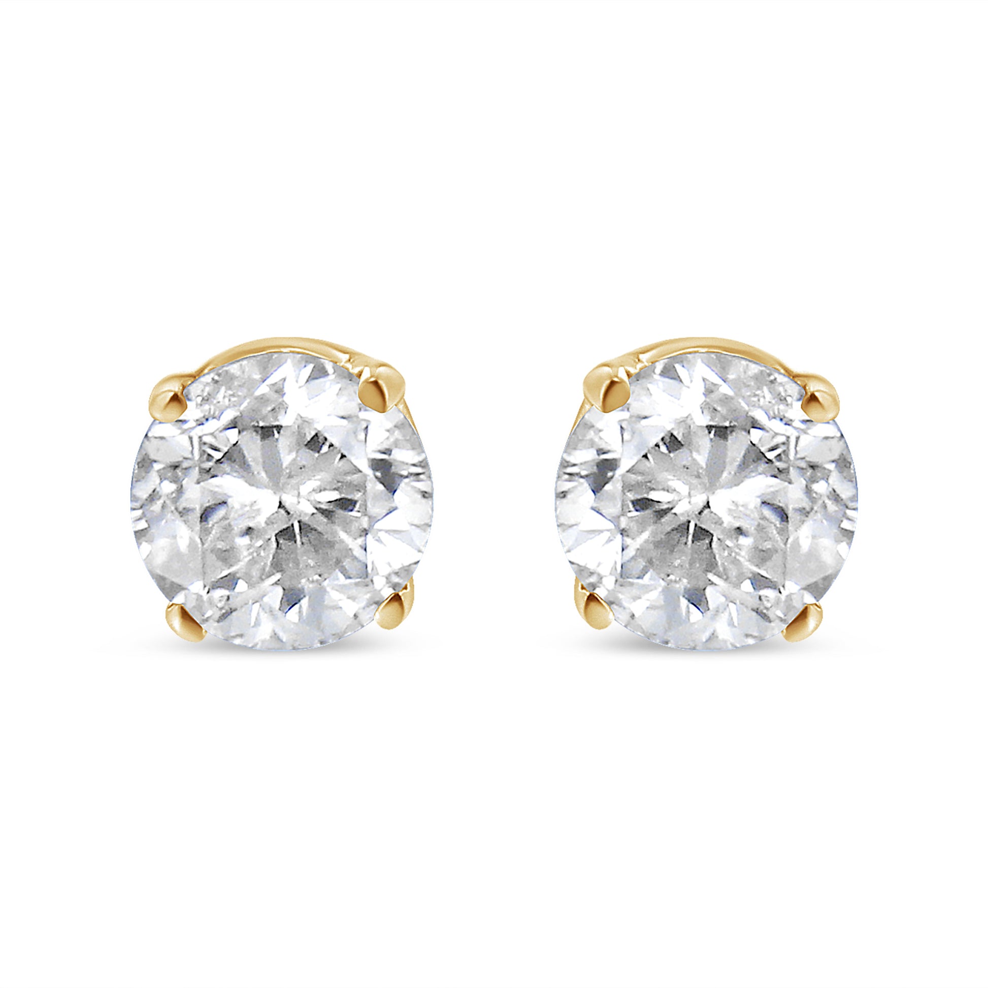 14K Yellow Gold 1/2 Cttw Round-Cut Diamond Solitaire Stud Earrings (O-P Color, SI2-I1 Clarity) Bids.com