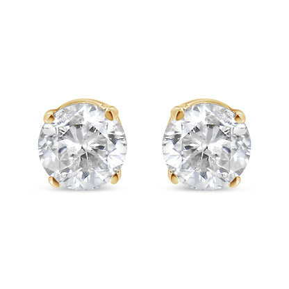 14K Yellow Gold 1/2 Cttw Round-Cut Diamond Solitaire Stud Earrings (O-P Color, SI2-I1 Clarity) Bids.com
