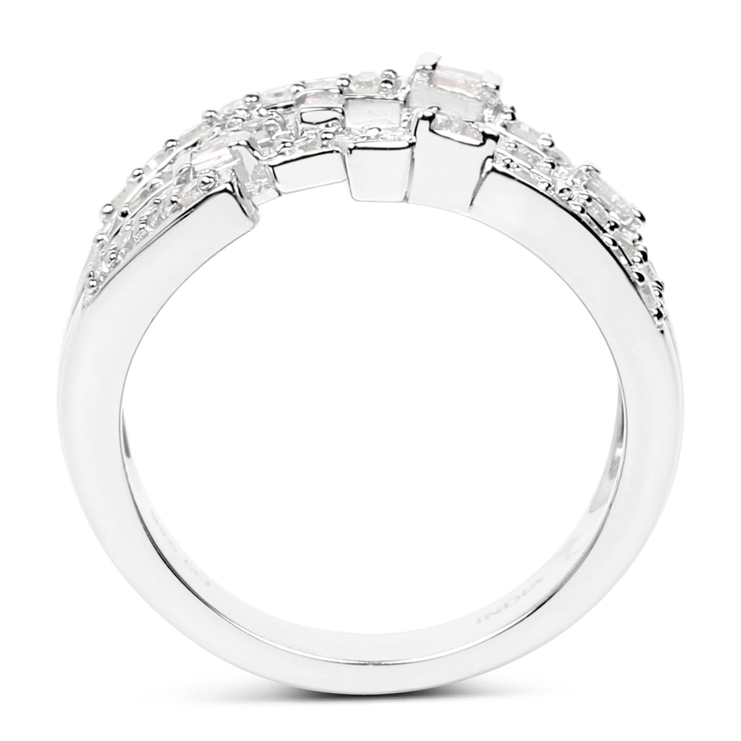 0.60 Carat Genuine White Diamond .925 Sterling Silver Ring Bids.com