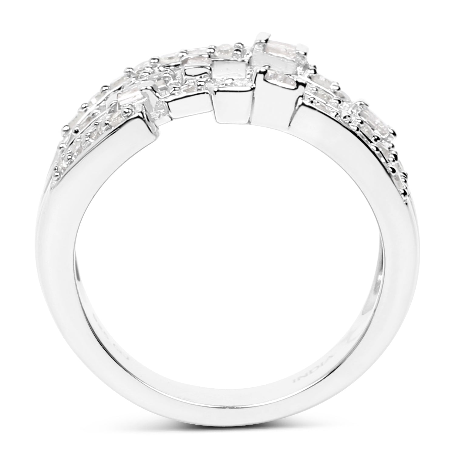 0.60 Carat Genuine White Diamond .925 Sterling Silver Ring Bids.com