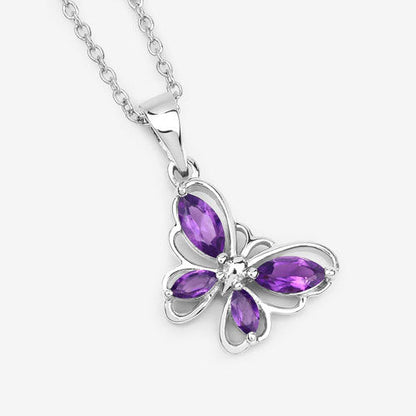 0.60 Carat Genuine Amethyst .925 Sterling Silver Pendant Bids.com