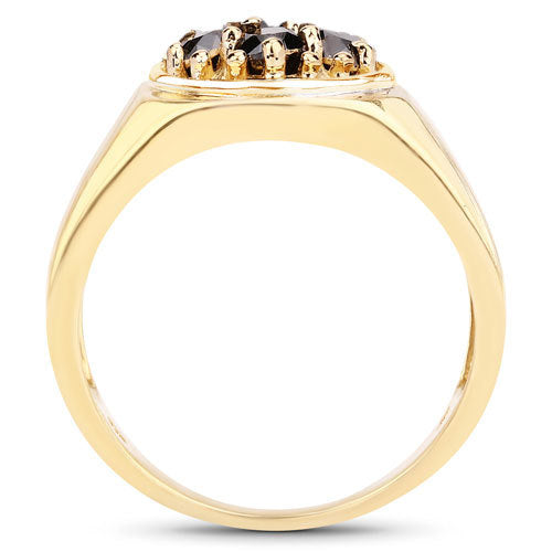 0.91 Carat Genuine Black Diamond .925 Sterling Silver Ring Bids.com