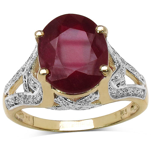 14K Yellow Gold Plated 4.00 Carat Genuine Ruby .925 Sterling Silver Ring Bids.com