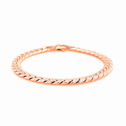 14K Rose Gold Cuban Link Bracelet Bids.com