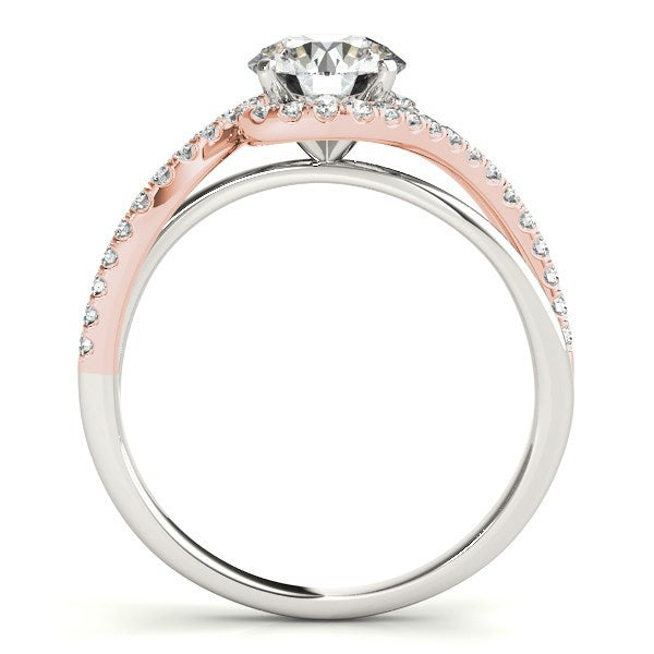 14k White And Rose Gold Bypass Band Diamond Engagement Ring (1 1/8 cttw) Bids.com