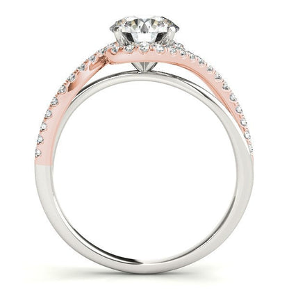 14k White And Rose Gold Bypass Band Diamond Engagement Ring (1 1/8 cttw) Bids.com