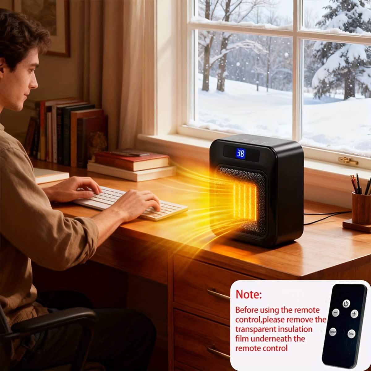 Space Heater for Indoor Use – 1500W Ceramic with Remote & Timer DailySale