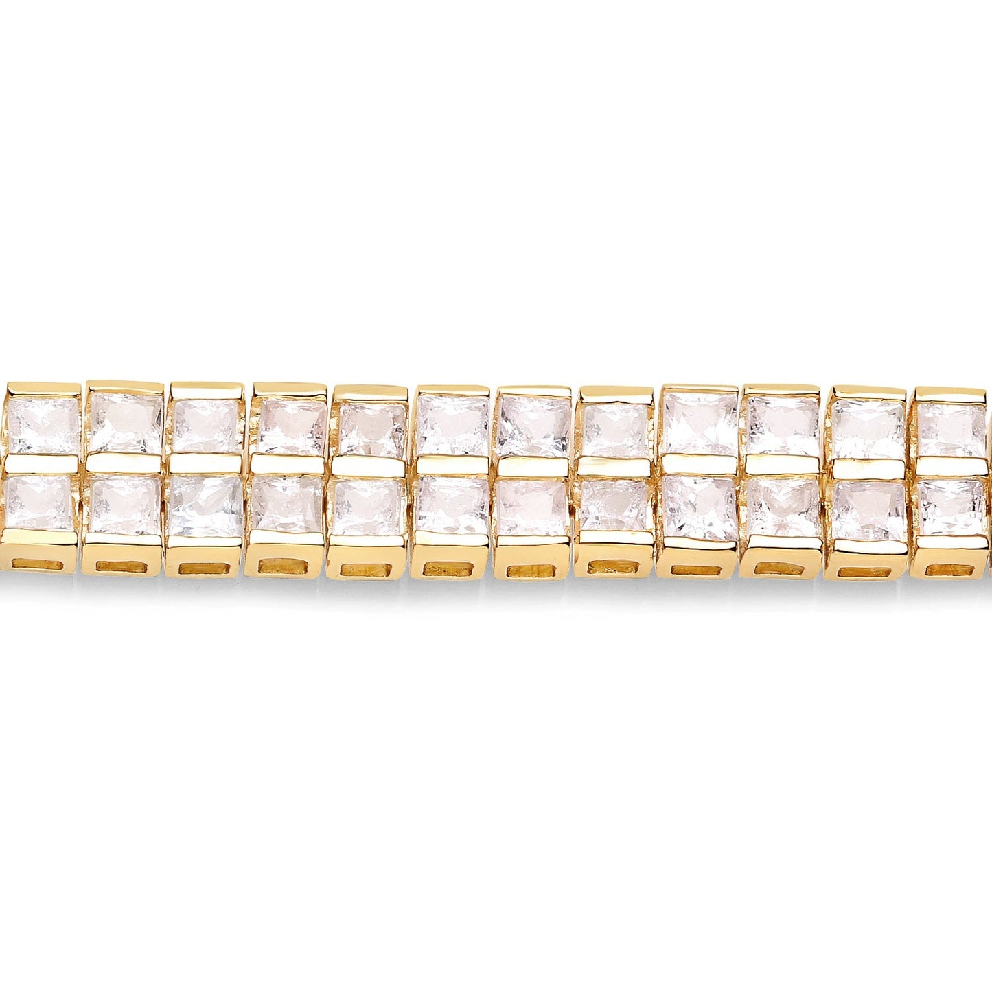 14K Yellow Gold Plated 9.52 Carat Genuine Blue Sapphire and White Sapphire .925 Sterling Silver Bracelet Bids.com