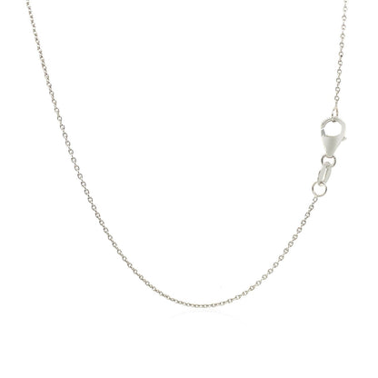 14k White Gold Oval Cable Link Chain 0.97mm Bids.com