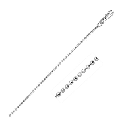 14k White Gold Bead Chain 1.5mm Bids.com