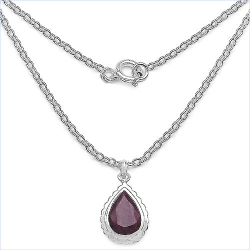14.10 Carat Genuine Ruby .925 Sterling Silver Pendant Bids.com