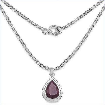 14.10 Carat Genuine Ruby .925 Sterling Silver Pendant Bids.com