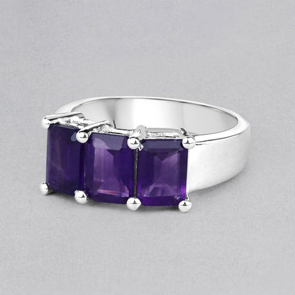 2.85 Carat Genuine Amethyst .925 Sterling Silver Ring Bids.com