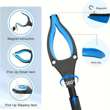 Heavy-Duty Steel Folding Trash Picker – 32" with Magnet & Anti-Slip Handle DailySale