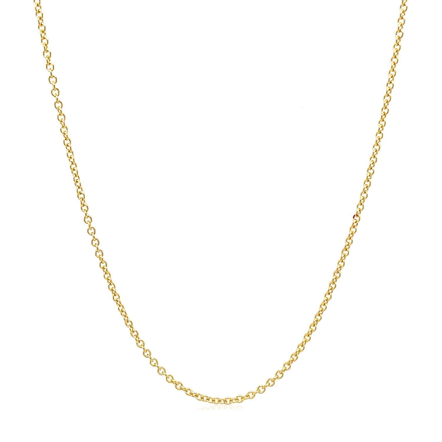 14k Yellow Gold Round Cable Link Chain 1.3mm Bids.com