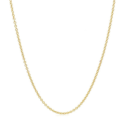 14k Yellow Gold Round Cable Link Chain 1.3mm Bids.com