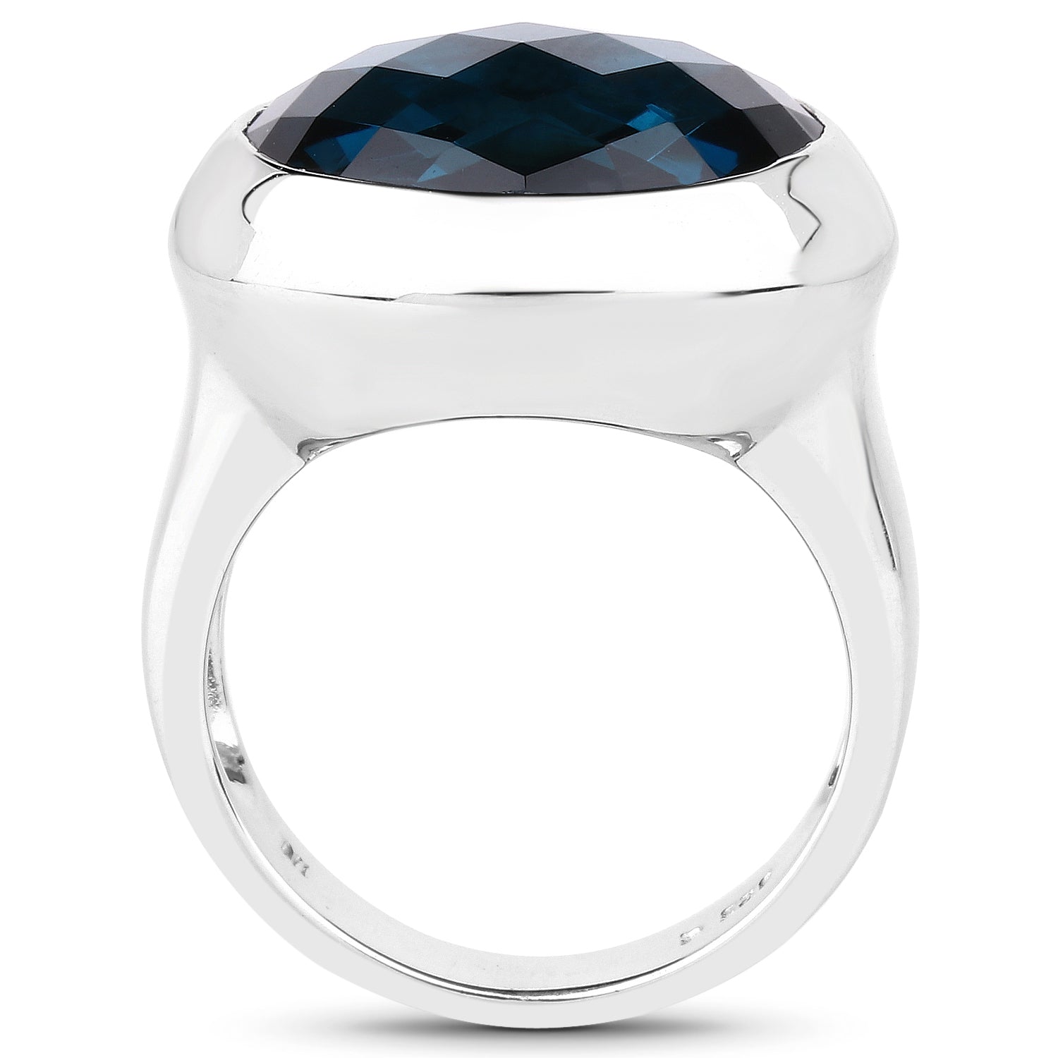 10.25 Carat Genuine London Blue Topaz .925 Sterling Silver Ring Bids.com