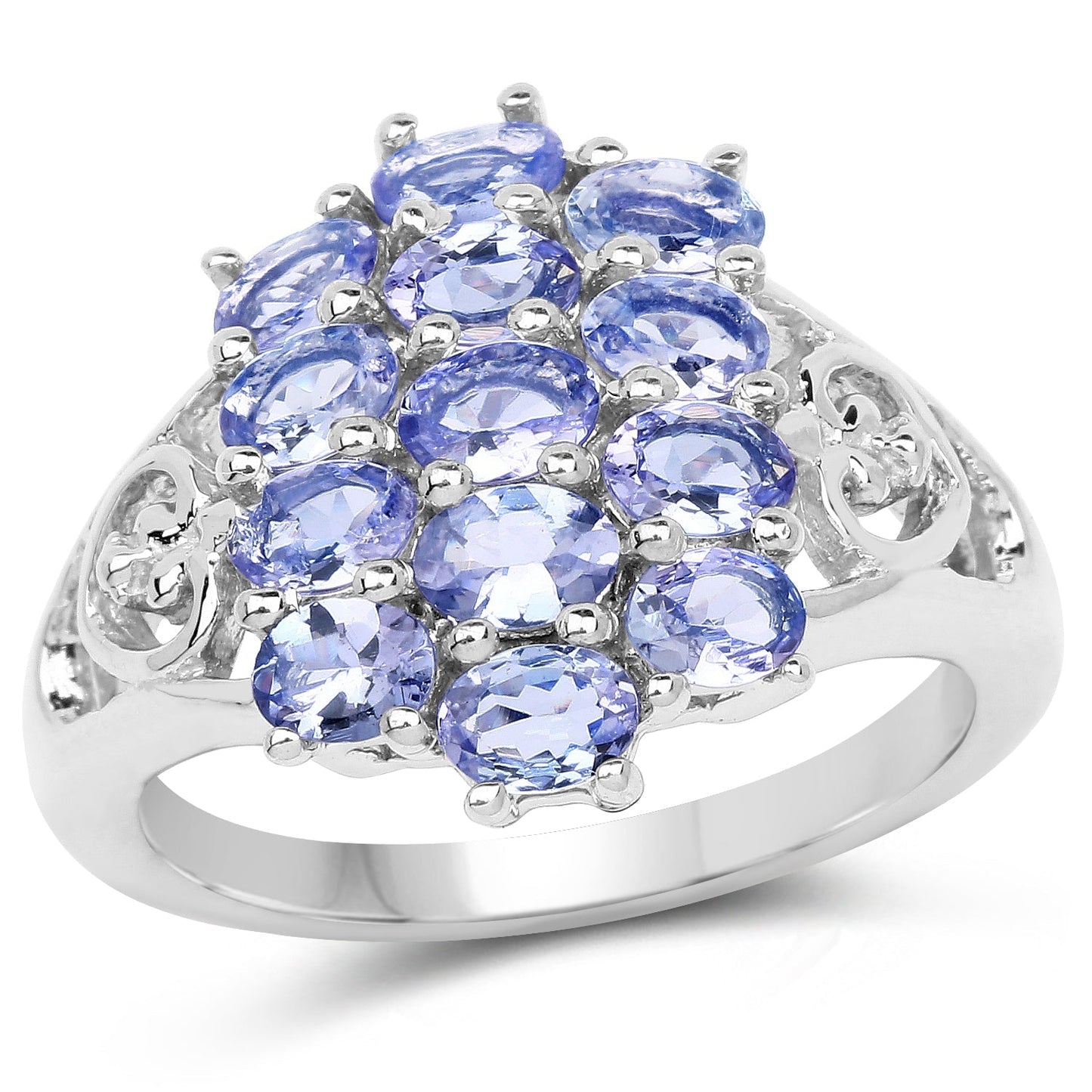 2.21 Carat Genuine Tanzanite .925 Sterling Silver Ring Bids.com