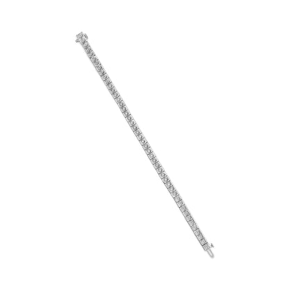 .925 Sterling Silver 1/4 Cttw Miracle Set Diamond and Bead Link 7.25" Tennis Bracelet (I-J Color, I2-I3 Clarity) Bids.com
