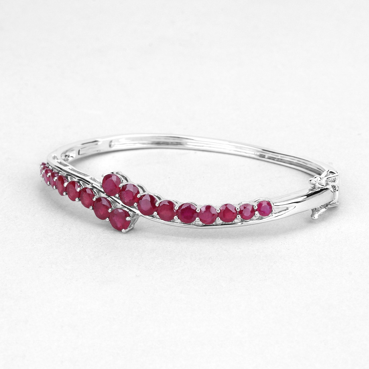 9.10 Carat Glass Filled Ruby .925 Sterling Silver Bangle Bids.com