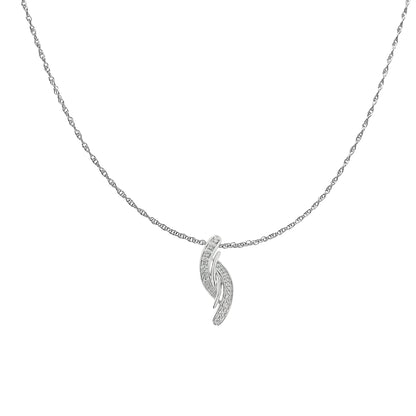 .925 Sterling Silver Diamond Accent Bypass Curve 18" Pendant Necklace (I-J Color, I3 Clarity) Bids.com