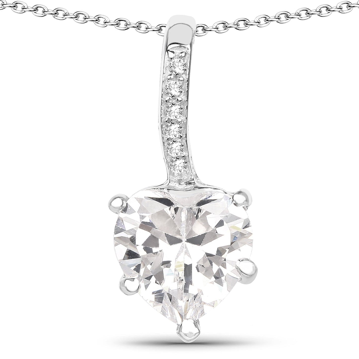 4.46 Carat Genuine White Cubic Zirconia .925 Sterling Silver Pendant Bids.com