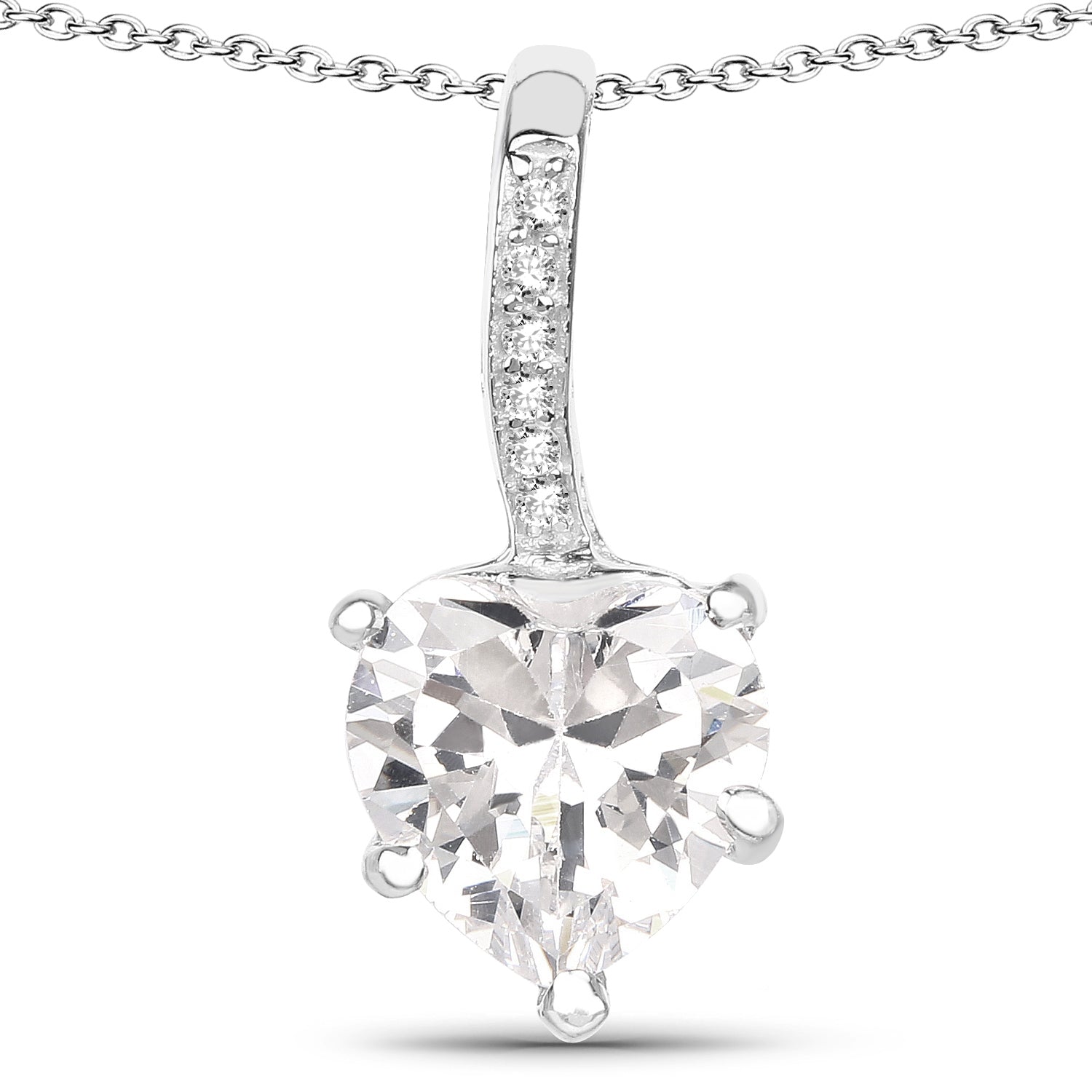 4.46 Carat Genuine White Cubic Zirconia .925 Sterling Silver Pendant Bids.com