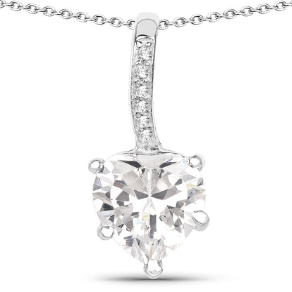 4.46 Carat Genuine White Cubic Zirconia .925 Sterling Silver Pendant Bids.com
