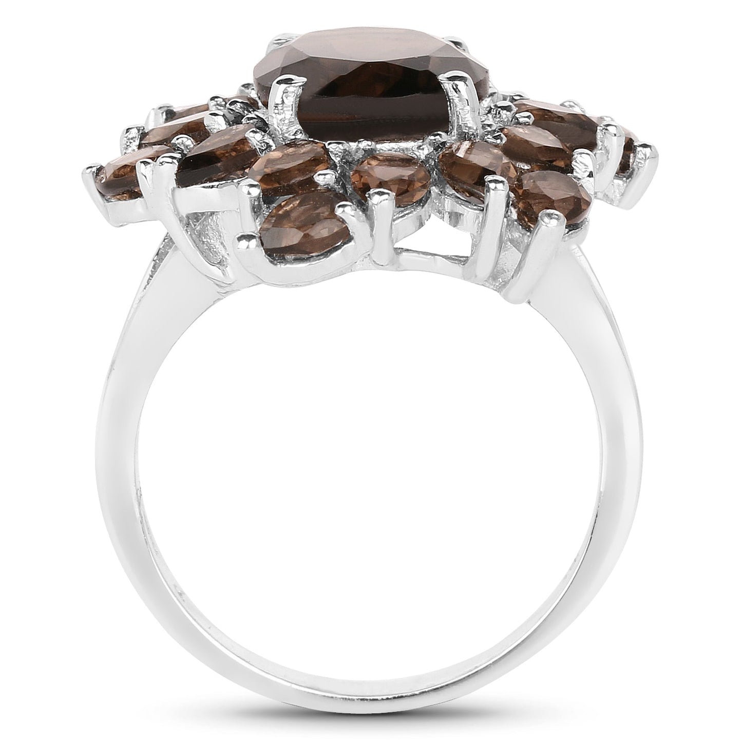 5.69 Carat Genuine Smoky Quartz .925 Sterling Silver Ring Bids.com