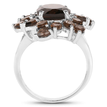 5.69 Carat Genuine Smoky Quartz .925 Sterling Silver Ring Bids.com