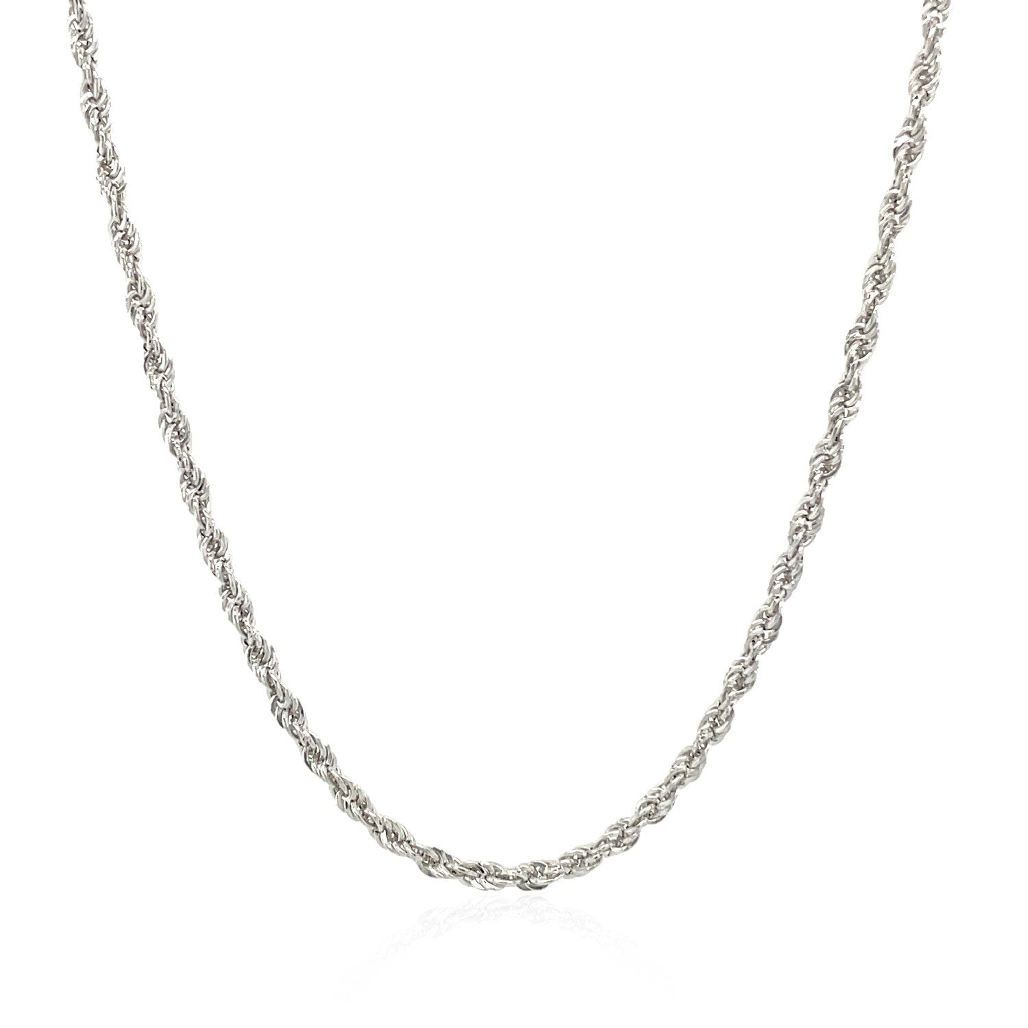 2.0mm 14k White Gold Light Rope Chain Bids.com