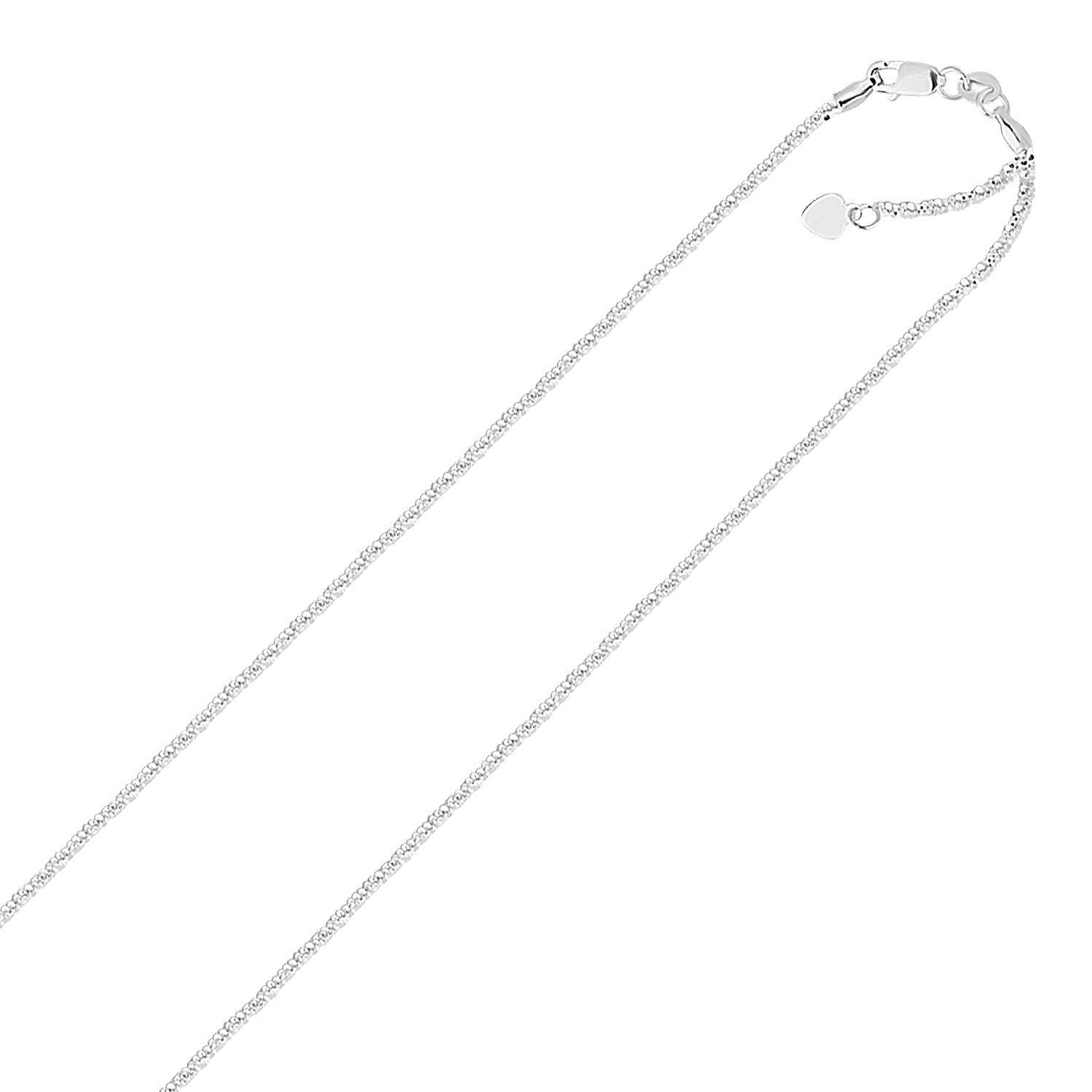 14k White Gold Adjustable Sparkle Chain 1.5mm Bids.com