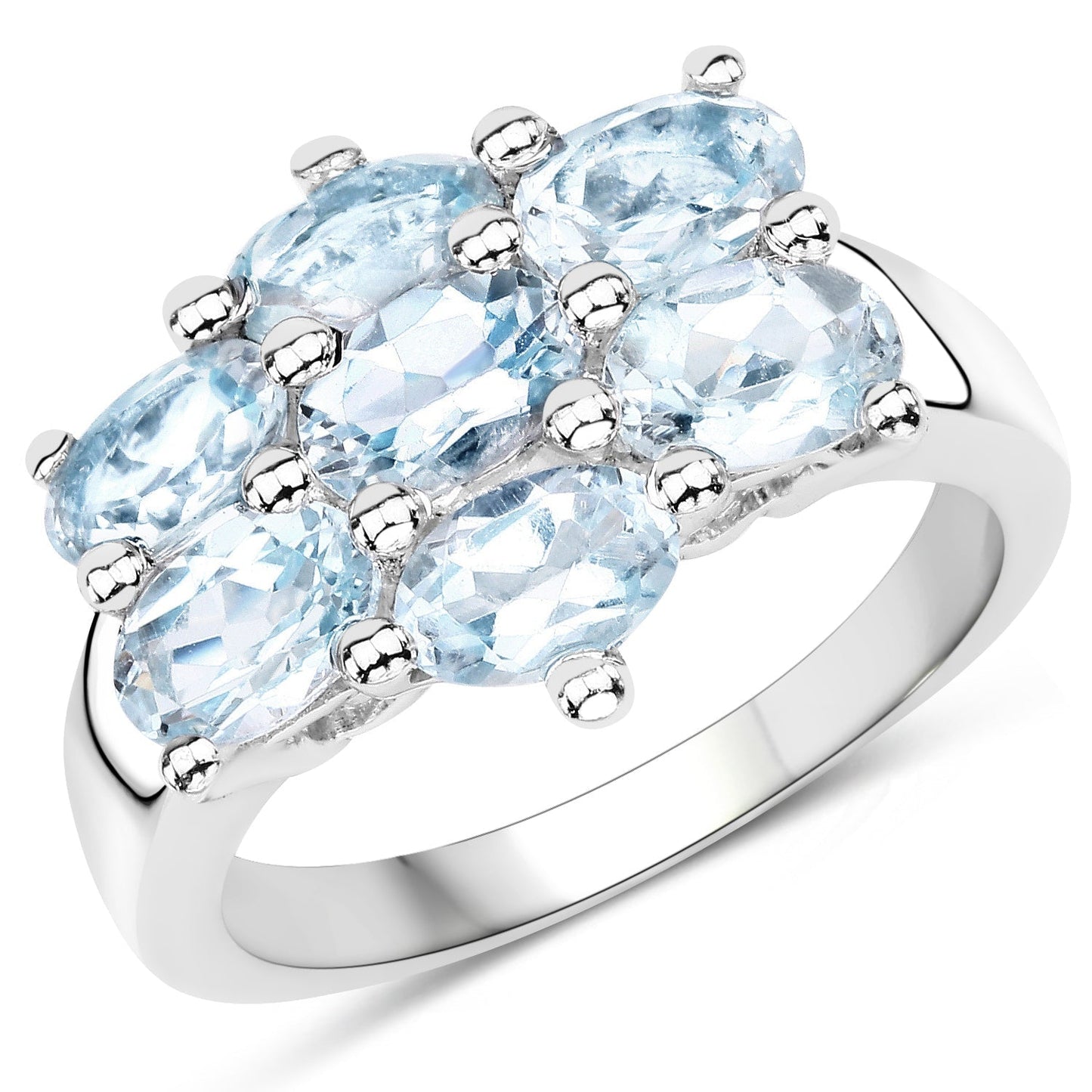 3.57 Carat Genuine  Blue Topaz .925 Sterling Silver Ring Bids.com
