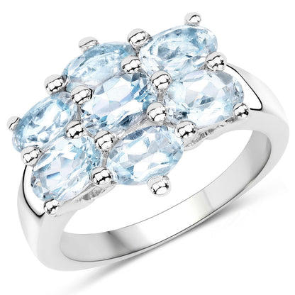 3.57 Carat Genuine  Blue Topaz .925 Sterling Silver Ring Bids.com