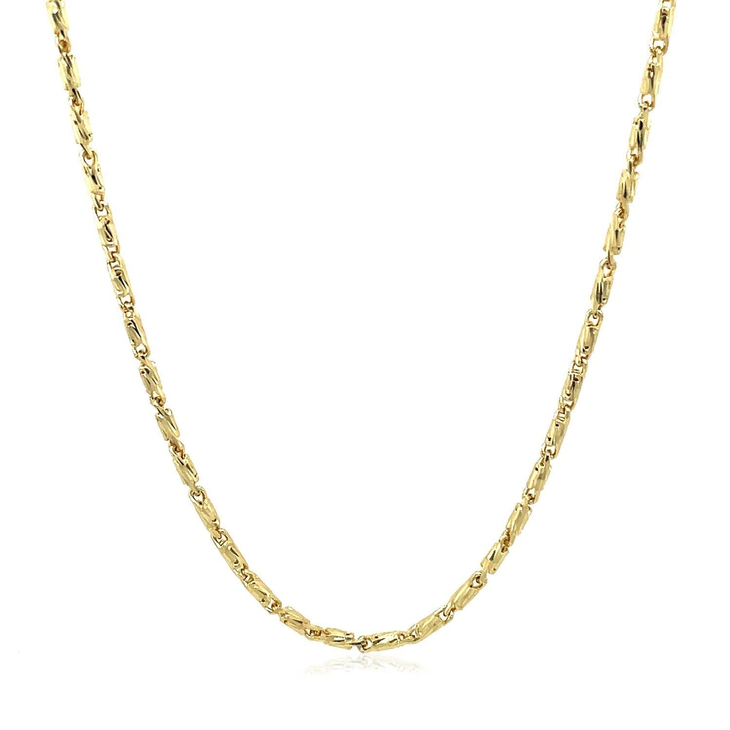 Diamond Cut Fancy Links Pendant Chain in 14k Yellow Gold (1.5mm) Bids.com