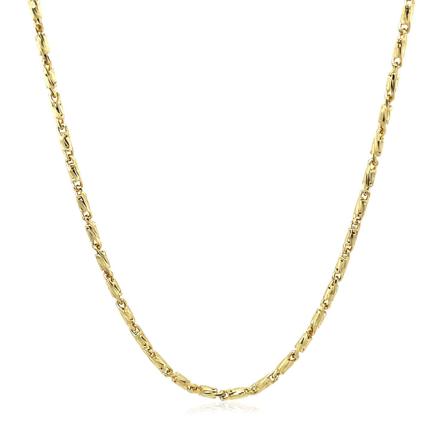 Diamond Cut Fancy Links Pendant Chain in 14k Yellow Gold (1.5mm) Bids.com