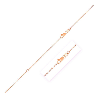 14k Rose Gold Adjustable Cable Chain (1.10 mm) Bids.com