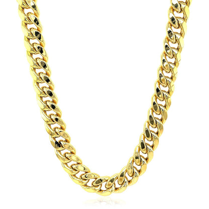 9.15mm 10k Yellow Gold Semi Solid Miami Cuban Chain Bids.com