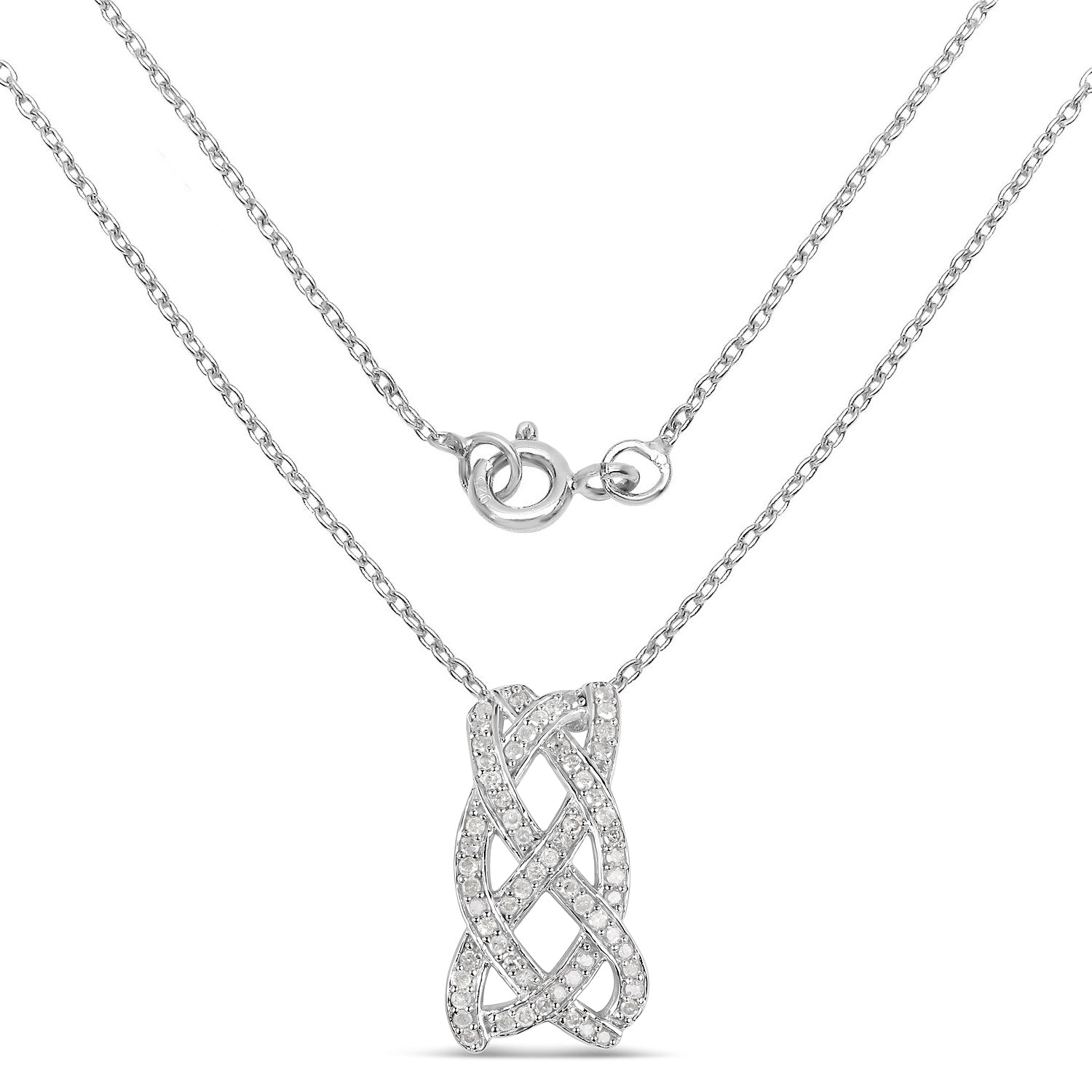 0.54 Carat Genuine White Diamond .925 Sterling Silver Pendant Bids.com