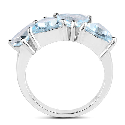 5.00 Carat Genuine  Blue Topaz .925 Sterling Silver Ring Bids.com