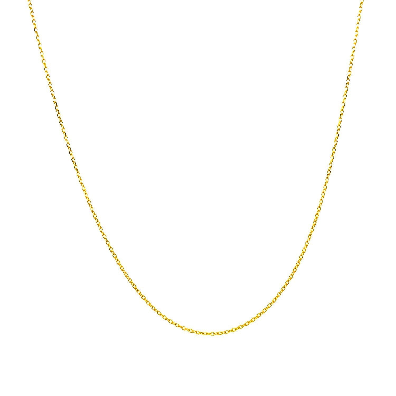 14k Yellow Gold Diamond Cut Cable Link Chain 0.7mm Bids.com