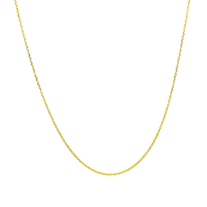 14k Yellow Gold Diamond Cut Cable Link Chain 0.7mm Bids.com